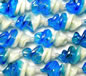 Blue and White Lustered Twisted Lampwork Spiral